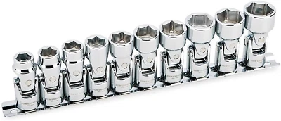 Universal Socket Set, Metric 10 Piece 3/8 Inch Drive 6 Point, Swivel Head, 360 D - Image 1 of 4