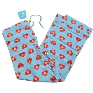 Vintage Paul Frank Julius Pajama Pants, Hearts, Blue & Red, XS - Picture 1 of 7