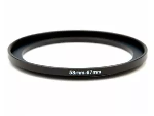 58-67mm Metal Step Up Ring Lens Adapter 58 male to 67mm female thread - UK STOCK - Picture 1 of 3
