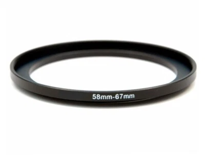 58-67mm Metal Step Up Ring Lens Adapter 58 male to 67mm female thread - UK STOCK - Image 1 of 3