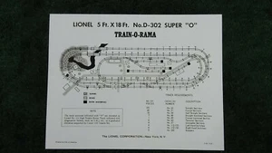 PANTALLA DE DISTRIBUIDOR LIONEL D-302 - 5' x 18' "SUPER O"" DISEÑO FOTOCOPIA DE INSTRUCCIONES - Imagen 1 de 3