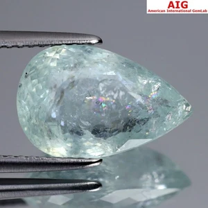 5.36 ct AIG CERTIFIED PEAR (13.99 x 9.02 mm) COPPER BEARING PARAIBA TOURMALINE - Picture 1 of 4