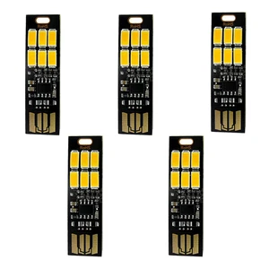 5Pcs 6-LED USB Portable Keychain Lamp With Touch Dimming 1W Daylight White 3200K - Photo 1/8
