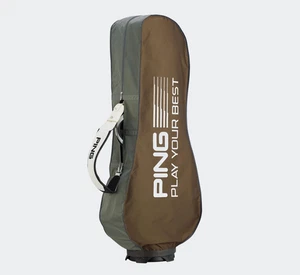 2024 Ping Premium Fabric Travel Golf Bag Cover Brown Hood New Flight Ready - Picture 1 of 10