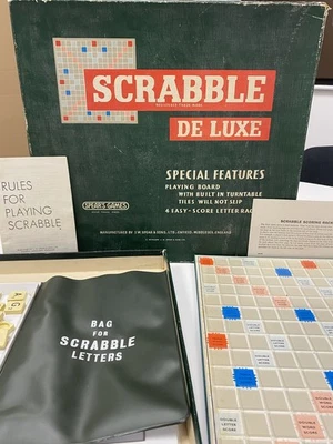 Scrabble De Luxe With Built in Turntable, Vintage Word Game by Spear's Games - Image 1 of 4