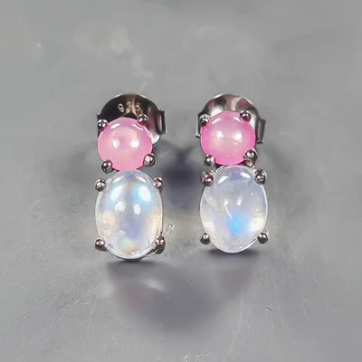 Jewelry for women Natural Moonstone Earrings 925 Sterling Silver /E129292 - Image 1 of 4