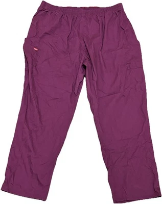 Dickies Medical Size 4xL Scrubs Pants  Burgundy Pockets Euc - Image 1 of 4