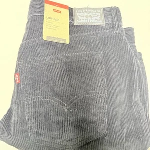 Jeans Levi Low Pro Mid Rise gamba dritta velluto a coste nero taglia 33x30 - Foto 1 di 8