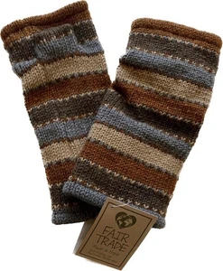 Fair Trade Hippie Wool Fleece Fingerless Texting Gloves Hand Warmers 5611 BR - Picture 1 of 4