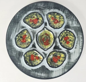 1 Plato Ostra Vintage MBFA Pornic Francés Pintado a Mano 9.75" Estilo Mayólica - Imagen 1 de 12