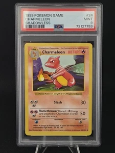 PSA 9 MINT 1999 POKEMON GAME 24 CHARMELEON SHADOWLESS - Picture 1 of 2
