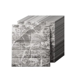 3D Wall Panels Peel and Stick in Grey White,40 PCS XPE Foam 3D Wallpaper, Fau... - Picture 1 of 3