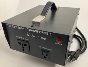 ELC T-2000 Watt Voltage Converter Transformer Step Up/Down 110v to 220v-110v  - Picture 1 of 2