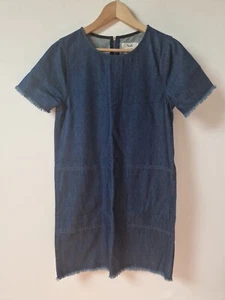 Hush Denim Frayed Edge Boxy Dress Size 6 - Picture 1 of 5