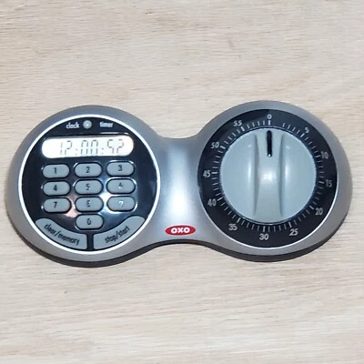 OXO Good Grips Times Squared Silver Analog & Digital Double Timer Tested Works  - Image 1 of 4