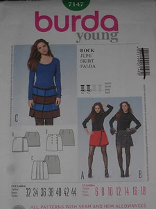 Skirt Size 6-18 Burda 7147 Sewing Pattern - Picture 1 of 2