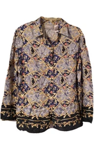 Liz Claiborne Women's Long Sleeve Blue Button Up Top Blouse Size 8. T8 - Picture 1 of 5