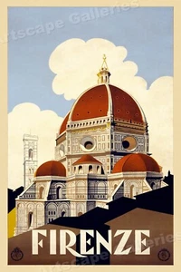 1930 Firenze Italy Duomo Italian Cathedral Vintage Style Travel Poster - 24x36 - Picture 1 of 3