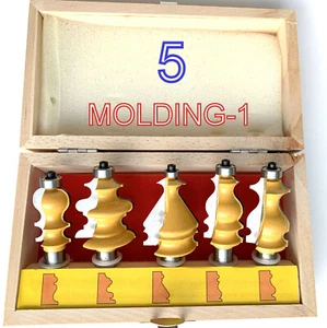5 pc 1/2" Shank Architectural Specialty Molding-1Router Bit w/Box - Picture 1 of 12