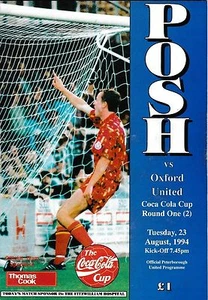Football Programme>PETERBOROUGH UNITED v OXFORD UNITED Aug 1994 FLC - Picture 1 of 1