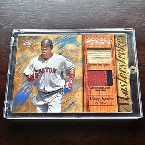 2004 Donruss Studio Masterstrokes Manny Ramirez Game Worn Jersey Bat /5 - Picture 1 of 2