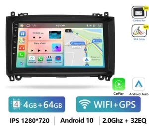 RADIO PER MERCEDES CLASSE A W169 B W245 9" BLUETOOTH ANDROID USB CARPLAY 4/64 - Imagen 1 de 8