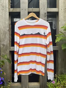 Nike SB White Orange Striped Desert 4 Wheelin Long Sleeve T-Shirt Size XS - Picture 1 of 10