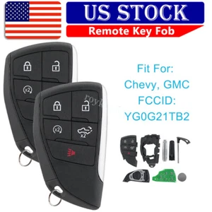 2 For 2022 2023 2024 Chevrolet Silverado GMC Sierra Smart Remote Control Key Fob - Picture 1 of 9