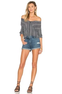 Pantaloncini jeans Paige Jimmy Jimmy denim con polsini tagliati Haley distrutti taglia 31 - Foto 1 di 13