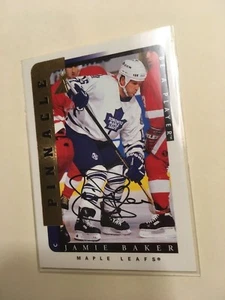 1996-97 JAMIE BAKER PINNACLE NHL #17 Toronto MAPLE LEAFS AUTO on CARD - Picture 1 of 2
