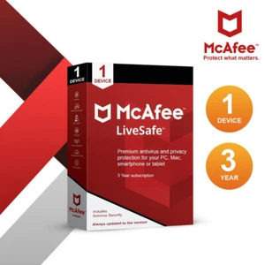 McAfee LiveSafe 1 Device 3 Years - Picture 1 of 5