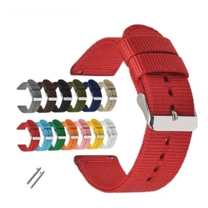 Cinturino orologio nylon rosso nero verde beige celeste blu 18mm 20mm 22mm 24mm - Foto 1 di 23