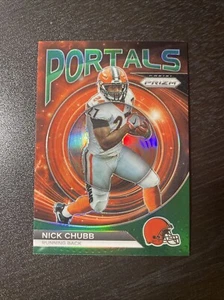 2023 Panini Prizm - Portals Green Prizm #PO-9 Nick Chubb - Picture 1 of 2