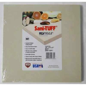 Sani-Tuff Rubber Cutting Board 8 x 8-inches, 1/2-inch Thick Beige New Sealed - Picture 1 of 3