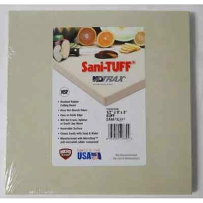 SANI TUFF Sani-Tuff Rubber Cutting Board 8 x 8-inches, 1/2-inch Thick Beige New Sealed