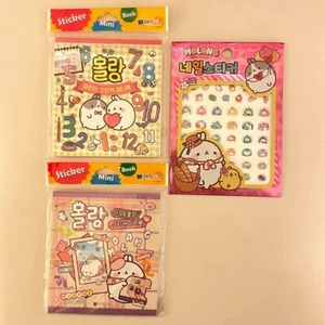 Gift Set Molang Calendar &Diary Deco Book& Nail Stickers 2+1 Korea Stationery - Picture 1 of 12