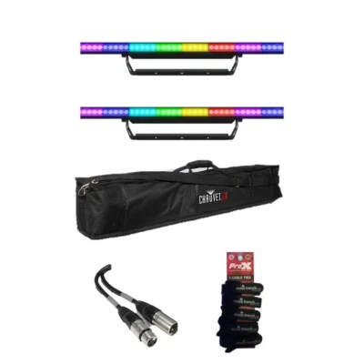 Pair of Chauvet DJ COLORstrip PiX ILS strip/wash light + Bag & DMX Cable - Image 1 of 4