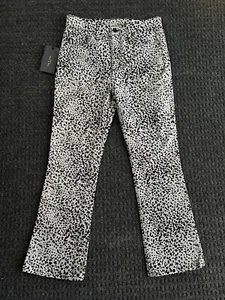 Rag & and Bone Grey Cheetah Hana Jeans Animal Leopard Print Flare 26 NEW - Picture 1 of 17