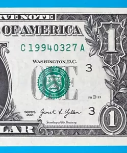 1994 March 27 : C 19940327 A BIRTHDAY Note $1 One Dollar Bill *UNC* - Picture 1 of 3