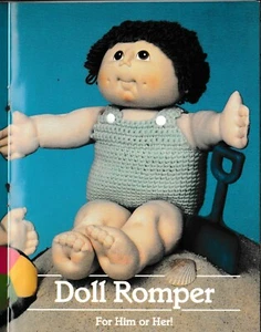 Doll Romper - Fits 16" soft-sculptured doll - Worsted yarn -Crochet Pattern ONLY - Picture 1 of 2