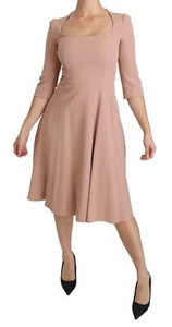 Dolce&Gabbana Women Pink Dress Viscose Solid A-Line Stretch Midi Bodycon IT 38 - Picture 1 of 6