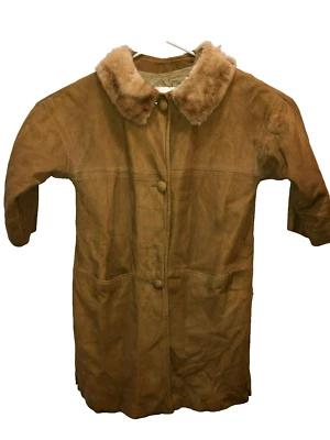 ¿De colección Mujer Talla Mediana? Chaqueta Manga Codo Forrada Cuero Gamuza Beige Cepillado M Foto 1 de 4