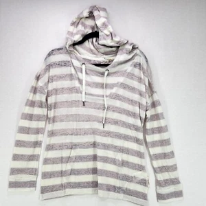 Converse Hoodie Pullover Womens Large Long Sleeve Striped Drawstring - Picture 1 of 13