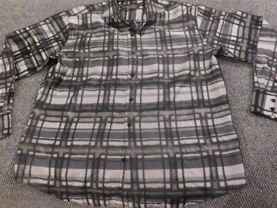 Daniel Elissa Mens Shirt Extra Large Black button up plaid - Imagem 1 de 4