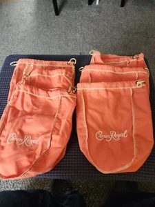 Lot of 6 Crown Royal Peach Limited Edition Felt Drawstring Bag Bags Pouches - Picture 1 of 2
