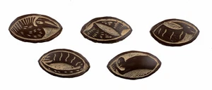 Lot de 5 Jetons Jeu Abbia Cameroun Antilope zoomorphe Abia Art Africain 17044 - Picture 1 of 3