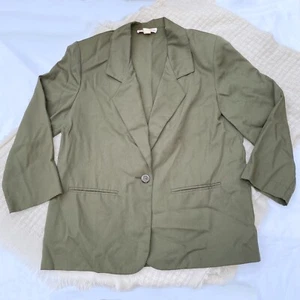 Giacca blazer leggera vintage Block Island Petites - verde oliva (taglia 14P) - Foto 1 di 11