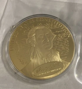 Founding Fathers 2014 George Washington Colossal Commemorative Coin 24 Ct Gold P - Picture 1 of 4