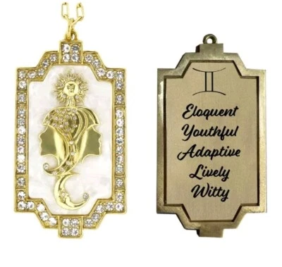 Collar HEIDI DAUS "Signo de los Tiempos" GEMINI Zodiaco Cristal MOP 18"-NUEVO CON ETIQUETAS Foto 1 de 4