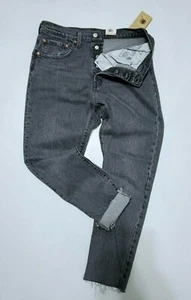 LEVIS 501 ORIGINAL DAMEN HOHE TAILLE KNOPFLEISTE GRAU CROPPED SKINNY JEANS 30 X 28 - Bild 1 von 6